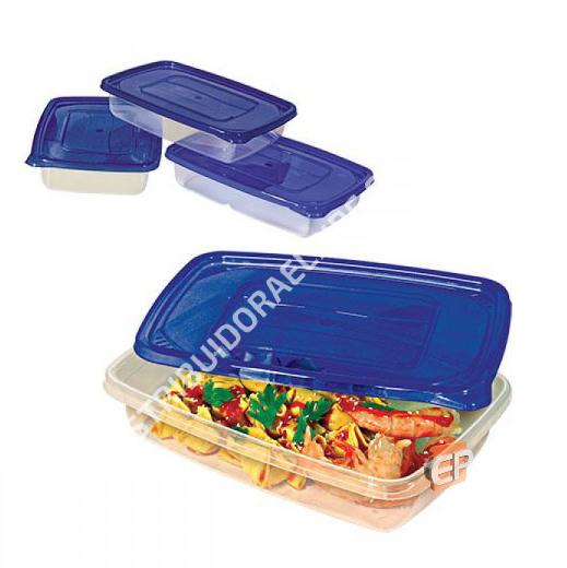 Set 4 Hermeticos Rectangular 1200 ml P114 