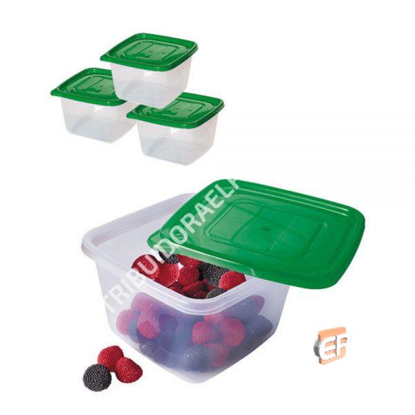 Set 3 Hermeticos Cuadrados 1150 ml PO02 