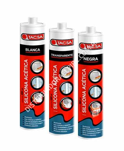 Sellador de Silicona Acetica Transparente 280 ml. 